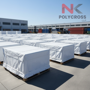 Bâche en PE blanche multi-usages, traitée anti-UV, imperméable, avec renforts d'angle robustes pour le transport - Product Image 3