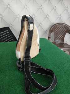 Sac de poitrine en cuir de vachette naturel avec poils, sac bandoulière personnalisé avec logo, sac à l'épaule en cuir pour homme LCB-0205 - Product Image 5