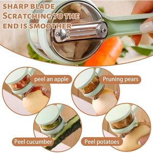 Pelador de Frutas y Verduras Multifuncional de Acero Inoxidable de Doble Cara con Caja de Almacenamiento Especial para Cocina - Product Image 3