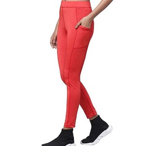 Leggings de Yoga de Cintura Alta y Largo Completo con Bolsillos, Color Sólido, Spandex, Nailon, Cintura Elástica, Pantalones con Estiramiento en Cuatro Direcciones - Product Image 2