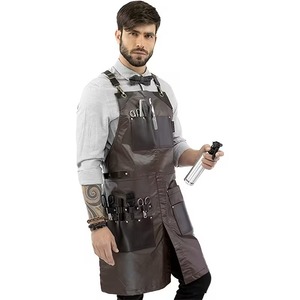 Tablier en cuir durable de haute qualité avec logo personnalisé, poche et design imperméable pour coiffeurs, restaurants, coupes de cheveux et travaux de jardinage - Product Image 5