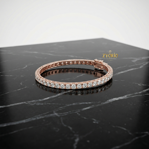 Bracelet tennis classique en or rose avec diamants de laboratoire Zyorio pour femme, plaqué argent 925, cadeau de mariage ou de fête - Product Image 4