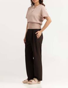 เสื้อยืดผู้หญิงสั่งทำพิเศษ ผลิตในปากีสถาน สีชมพูอ่อน ติดกระดุม คอปก แขนสั้น ทันสมัย พร้อมโลโก้ตามสั่ง - Product Image 6