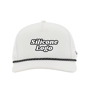 Wholesale 5 Panel <b>Waterproof</b> Golf <b>Hats</b> With Custom Logo Perforated 3D Embroidered Curved Brim Made In Vietnam - Product Image 1