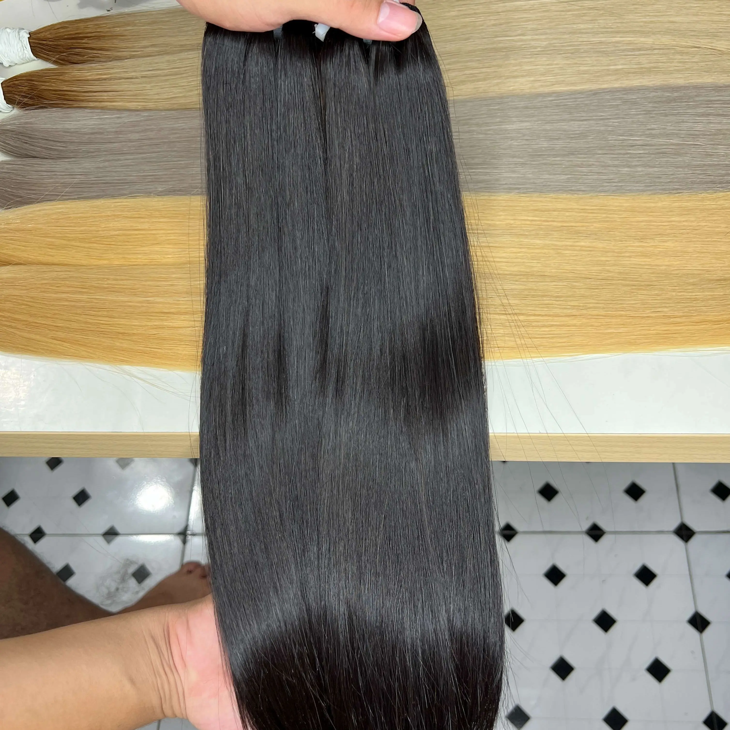 Wholesale New Arrival 100% Unprocessed Remy Vietnamese Raw Human Hair Bone Straight Bundles 8-32 Inches 10A Grade