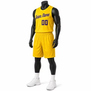 Tenue de sport d'extérieur personnalisée pour le basketball : Maillot et short respirants à sublimation, séchage rapide, pour jeunes et adultes, vente en gros - Product Image 2