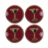 Ensemble de dessous-de-verre festifs en forme de flocon de neige perlé, motif Poinsettia rouge et blanc, pour boissons, décoration de table de Noël, tasses à café et à thé, fournisseur en gros