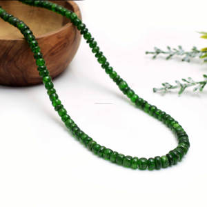 Forme de rondelle lisse de diopside de chrome naturel 16 pouces de perles de pierres précieuses en vrac faisant des bracelets faisant des bijoux - Product Image 3