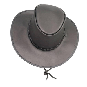 Custom Embossed Logo Leather <b>Western</b> <b>Hat</b> OEM ODM Cattleman Cowboy <b>Hat</b> Private Label Outback Bush <b>Hat</b> - Product Image 3