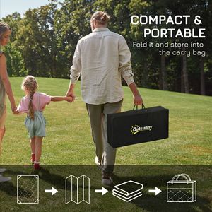 Outsunny tappeto da campeggio portatile RV 8 'X 10' reversibile tappeto esterno impermeabile nero bianco trifoglio disegno grande tappetino di paglia - Product Image 4