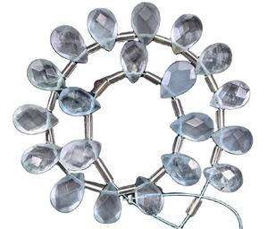 De calidad superior 1 Strand aguamarina Natural de piedras preciosas facetas pera forma cuentas marzo piedra Aqua de fabricación de la joyería - Product Image 1