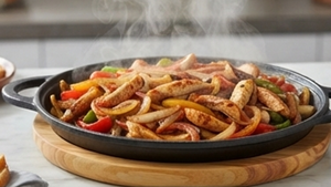 Plato de Hierro Fundido con Base Redonda de Madera y Acabado Rústico, Ideal para Servir y Cocinar Comida Deliciosa, Utensilio de Cocina - Product Image 5