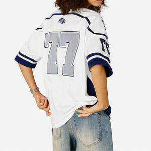 Camiseta de Fútbol Americano de Malla Oversize Personalizada de Alta Calidad, Estampado Unisex Estilo Urbano, Top Deportivo Transpirable, OEM al por Mayor para Compradores de EE. UU. - Product Image 5