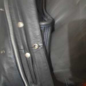 Men's Genuine Leather Moto <b>Vest</b> Stand Collar Button Closure Solid <b>Black</b> Outer Wear Autumn Style - Product Image 4