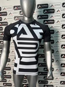 เสื้อรัดกล้ามเนื้อสีส้มสำหรับผู้ชายรุ่นปี 2026 ของแท้ พร้อมกางเกงขาสั้นสีดำ พิมพ์ลายแบบ Sublimation ชุดสำหรับศิลปะการต่อสู้แบบกระชับรูป - Product Image 4