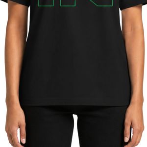Camiseta gráfica Black Supreme Service para mujer, camisa de algodón de manga corta con estampado de letras verdes, Top informal de moda, ropa de calle de verano - Product Image 6