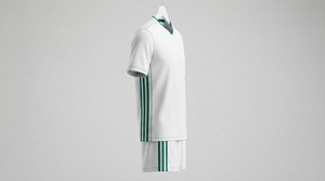 Conjunto de Camiseta de Fútbol a Rayas Blancas y Verdes para Hombre, Manga Corta, Cuello en V, Uniforme Transpirable de Poliéster, Corte Regular, Talla Adulto - Product Image 2