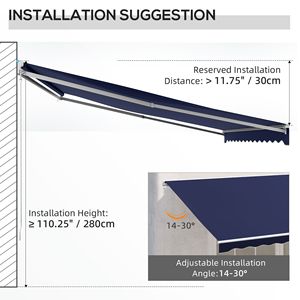 Tenda Parasole Elettrica Retrattile Blu 16FT X 10FT con Telecomando e Manovella per Terrazza e Balcone - Product Image 6