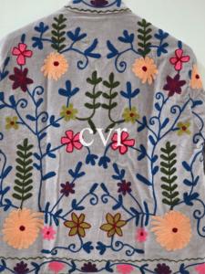 Handmade Velvet Suzani Outerwear Hand Embroidered Women's Luxury <b>Coat</b> <b>Coat</b> Eco-Friendly Winter Boho for Party Wear - Product Image 5