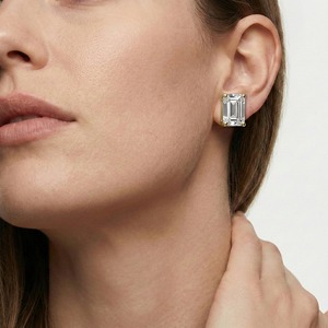 Pendientes de Diamantes Cultivados en Laboratorio con Corte Esmeralda de 2.00 CTW, Certificados por IGI, Oro Sólido de 14K, Clásicos Solitarios con Cierre de Rosca para Mujer - Product Image 5