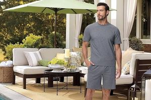 Ensemble décontracté 2 pièces pour homme Twin City : T-shirt et short blancs, tricoté uni, respirant, style col rond, 100 % coton, idéal pour l'été - Product Image 5