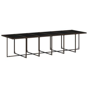 Ensemble de salle à manger de jardin en rotin PE marron pliable pour 16 personnes, 16 places - Product Image 6