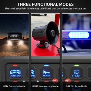 <b>RGB</b> LED 8 Gang Switch Panel Kit <b>Control</b> Relay System With Automatic Dimmable For Automotive Use - Product Image 5