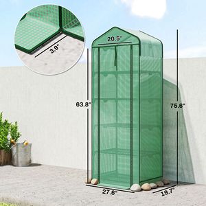 Mini Serra Portatile a 5 Livelli con Copertura in PE ad Alta Resistenza, Tetto Verde per Giardino - Product Image 3