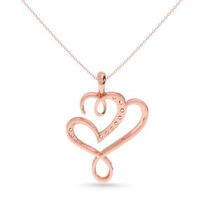 Colgante de Diamantes Corazón Infinito en Oro Rosa con Pavé, Joyería Fina, Regalo de Boda - Product Image 6