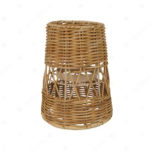 Lanterne rustique conique en rotin, porte-bougie cylindrique de table, support de bougie en verre pour jardin, lumière décorative intérieure, accents de décoration pour la maison - Product Image 5