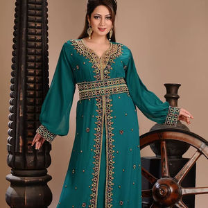 AWAIS HOUSE Kaftan Abaya Jubbah pour femmes, taille plus, léger, long, à manches longues, orné de perles à la main - Vêtements ethniques islamiques - Product Image 1