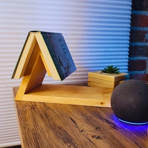 Support de livre triangulaire en bois de qualité supérieure, marque-page, support de page, présentoir de bureau, rangement pour étagère, support de livres - Product Image 5