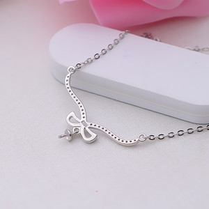 Collar con Colgante de Plata S925 con Cadena para Clavícula, Accesorios de Perlas para Mujer, Semi-Acabado, 281 Collares con Colgante Finos - Product Image 4