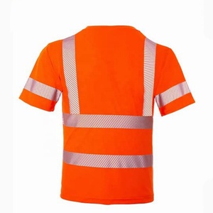 <b>Orange</b> <b>Hi</b> <b>Vis</b> Safety T Shirt Reflective Workwear Short Sleeve High Visibility Tee with Pocket Custom Logo 2026 - Product Image 5