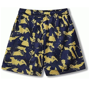 กางเกงขาสั้นกีฬาลายพรางสำหรับผู้ชาย พิมพ์โลโก้ตามสั่ง ผ้าคอตตอนเนื้อหนา สำหรับออกกำลังกาย วิ่ง ฟิตเนส มีเชือกผูก - Product Image 2