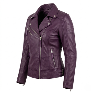 Women's Minimalist Leather Motorcycle <b>Jacket</b> | Lightweight <b>Racing</b> Armor | Wholesale - Product Image 1