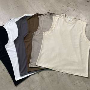 Camiseta sin mangas de algodón 100% de alta calidad para hombre, ajustada y acanalada, ideal para correr y gimnasio, corte holgado. - Product Image 1