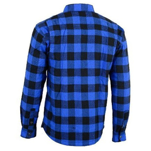 Men's Full Sleeve Flannel Shirt With Kevlar Lining Windproof Breathable Motorcycle Protection <b>Black</b> Red Blue Checkered Pattern - Product Image 4