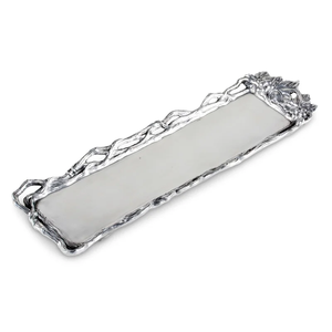 Ensemble de 3 plateaux de service rectangulaires décoratifs multicolores en émail et bois de manguier avec poignées en métal doré, élégants pour la maison - Product Image 2