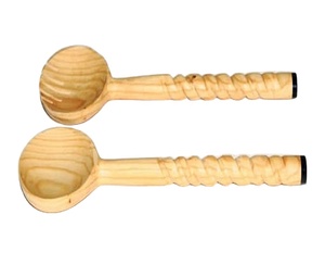 Juego de cucharas y tenedores de madera para cocina, utensilios de cocina con mango largo para mezclar y servir ensaladas - Product Image 1