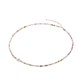 Collar de Lujo Shijia para Mujer, Gargantilla con Turmalina Pequeña y Perla de Agua Dulce, Producto de Nicho Ligero - Product Image 5