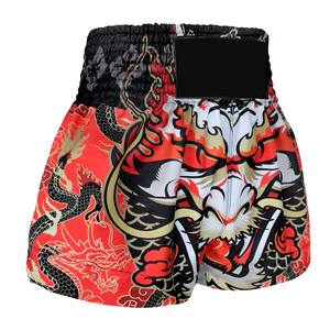 Traditional Thai Style Muay Thai Shorts Solid Pattern Authentic Kickboxing Trunks Men Women Canvas <b>Stretch</b> Lightweight Durable - Product Image 4