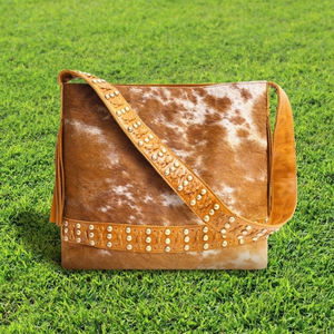 Nueva Llegada: Bolsos de Mano de Cuero con Pelo de Vaca Vintage para Mujer, Elegantes y Casuales, con Dos Correas, Cierre de Cremallera y Cadenas, Bolsos de Viaje - Product Image 2