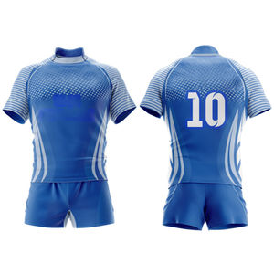 Conjunto de Entrenamiento de Rugby Personalizado para Hombre, Camiseta de Jersey Transpirable de Poliéster Sublimado con Etiqueta Tejida, Uniforme de Rugby - Product Image 4