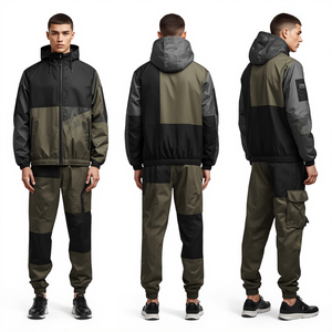 Chaqueta Cortavientos Urbana de Nylon para Hombre, Diseño de Moda Urbana con Estampado Gráfico Intenso y Bordado Premium - Product Image 3
