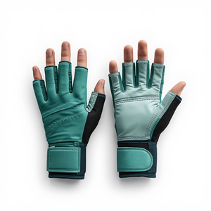 Gants de hockey sur gazon sans doigts vert marine, rembourrés, pour la protection sportive, les entraînements, les matchs et les jeux en extérieur - Product Image 1
