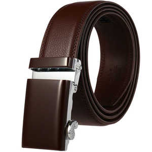 Ceinture automatique en cuir véritable pour homme, décontractée, couleur unie, boucle en alliage, moulage monobloc, durable, en cuir de vachette - Product Image 6