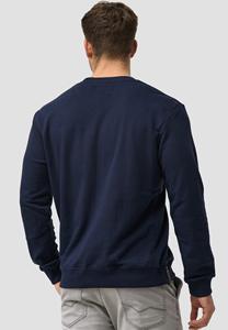 Men's Crew Neck <b>Sweatshirt</b> Regular Fit Solid <b>Navy</b> Blue Eco-Friendly Lined Corduroy Casual Wear Winter Style - Product Image 6