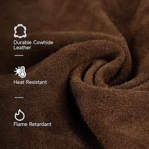 Premium Quality Unisex Heavy Duty Cowhide Split Leather Welding <b>Jacket</b> Flame-Resistant Reflective Safety Coat Heat Tolerant - Product Image 3