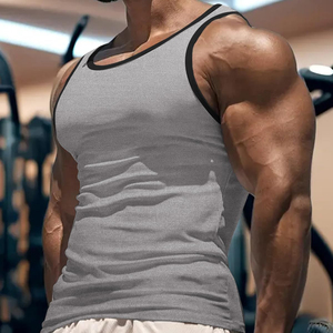 Camiseta sin mangas de punto con cuello redondo para hombre, talla grande, estilo casual, 100% algodón, transpirable, ropa deportiva, tallas S-3XL - Product Image 5